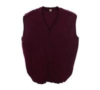 Maerz Weste Cardigan Strickjacke Pulli Wolle Merino Herren V Ausschnitt Plusgröße, Farbe:Bordeaux, Herrengrößen:64