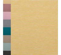 MAGAM-Stoffe Anni Ringel Bündchenstoff Feinstrick Oeko-Tex Meterware 50cm (1mm gelb weiß)