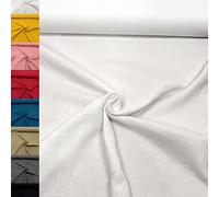 MAGAM-Stoffe Greta Musselin Stoff Double Gauze uni Oeko-Tex Meterware 50cm (01. Weiß)