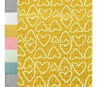 MAGAM-Stoffe Herzen Waffel Stoff 100% Baumwollstoff Oeko-Tex Meterware 50cm (02. Ocker)