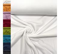 MAGAM-Stoffe Lisa Micro-Fleece Stoff uni Antipilling Meterware 50cm (01. Weiß)