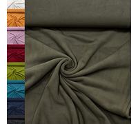 MAGAM-Stoffe Lisa Micro-Fleece Stoff uni Antipilling Meterware 50cm (10. Olivgrün)