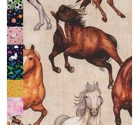 MAGAM-Stoffe Niklas Kinder Baumwollstoff ÖKO-TEX Meterware ab 50cm (Pferde)