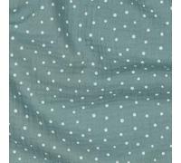 MAGAM-Stoffe Paul Musselin Mulltuch Kinder Baumwollstoff Oeko-Tex Meterware 50cm (Pünktchen dunkel mint)