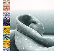 MAGAM-Stoffe Paul Musselin Mulltuch Kinder Baumwollstoff Oeko-Tex Meterware 50cm (Pünktchen mint)