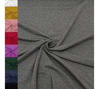 MAGAM-Stoffe Theo French Terry uni Sweat Stoff Oeko-Tex Meterware 50cm (41. Dunkelgrau meliert)