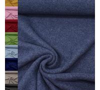 MAGAM-Stoffe Walkloden Wollstoff 100% reine Schurwolle Meterware 50cm (28. Meliert dunkelblau)