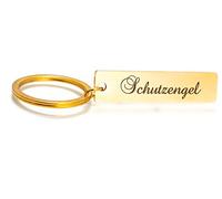 MAGATI Schlüsselanhänger mit Gravur Schutzengel - Schlüsselband, Glücksbringer und Gastgeschenk für Schlüsselringe, Frauen und Männer zum Muttertag, Vatertag, Geburtstag oder Jhrestag, Gold