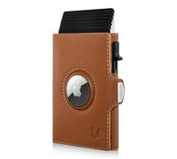 MAGATI Slim Wallet Zani mit AirTag Hülle aus Leder, inkl. Fundservice, Kartenetui mit Münzfach & RFID Blocker, Geldbörse für AirTag, Portmonee mit Kartenhalter & Geldscheinfach, Cognac