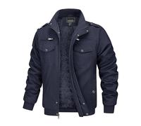 MAGCOMSEN Herren Jacke Fleecejacken Übergangsjacke mit Innenfleece Jacket Winterjacken Warme Fliegerjacke Dunkelblau L