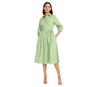 Maggy London Damen Women's Button Down Collared Midi Dress with Pockets-3/4 Balloon Sleeve-A-line Shirtdress Business Casual, Kleid, hellgrün, 40