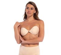MAGIC Bodyfashion Backless Beauty Damen Rückenfreie Trägerlose und Selbstklebende Push-Up Klebe-BH,Latte,E