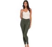 Leggings MAGIC BODYFASHION "Leather Look Legging", Damen, Gr. XL, N-Gr, grün (matcha), Obermaterial: 62% Polyamid, 38% Elasthan. Futter: 54% Polyamid, 46% Elasthan, modisch, schmal lang, Hosen, hoch t
