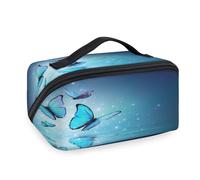 Magic Butterflies Reise-Make-up-Tasche für Damen, Herren, Mädchen, Jungen, blaue Schmetterlinge, Kulturbeutel, Kosmetik, Toilettenartikel, Organizer, Duschtasche