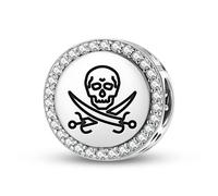 Magic Charms 925 Sterling Silber Jolly Roger Pirate Flags Calico Jack Schmuck Fit Armband Charme ethnische kulturelle Symbole Geschenke für Frauen