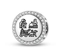 Magic Charms 925 Sterling Silber Sumerian Standard of Ur Schmuck Fit Armband Charme ethnische kulturelle Symbole Geschenke für Frauen