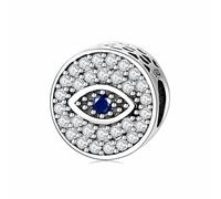 Magic Charms Evil Eye Hamsa Hand Charms Plata de Ley 925 Evil Eye Fátima Bead Colgante Charm para mujer European Snake Dangle Dazzling Charms Bracelet, D-Evil Eye