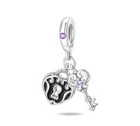 Magic Key Anhänger Charm, 925 Sterling Silber Charm Armband Zubehör, kompatibel mit Pandora Armband Halskette