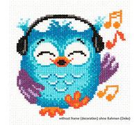 Magic Needle 10-33 Eulchen, Kreuzstichset mit Zählmuster, Baumwolle, mehrfarbig, 14 x 15 cm