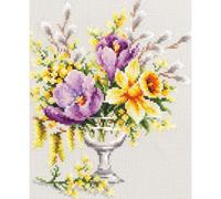 Magic Needle 100-002 ZW Frühlingsstrauß Kreuzstichset mit Zählmuster Zweigart Edition, Baumwolle, multifarbig, 20x23cm