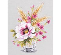 Magic Needle 100-015 ZW Mohn und Jungfernrosen Kreuzstichset mit Zählmuster Zweigart Edition, Baumwolle, multifarbig, 18x23cm