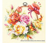 Magic Needle 100-122 ZW Rosen für Näherin Kreuzstichset mit Zählmuster Zweigart Edition, Baumwolle, multifarbig, 25x25cm