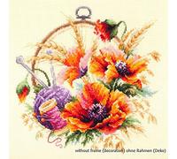 Magic Needle 100-123 ZW Mohnblumen für Näherin Kreuzstichset mit Zählmuster Zweigart Edition, Baumwolle, multifarbig, 25x25cm