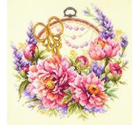 Magic Needle 100-124 ZW Pfingstrosen für Näherin Kreuzstichset mit Zählmuster Zweigart Edition, Baumwolle, multifarbig, 25x25cm