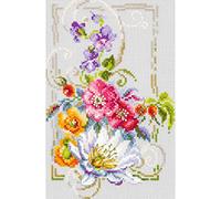 Magic Needle 100-163 ZW Schöne Sommerblumen Kreuzstichset mit Zählmuster Zweigart Edition, Baumwolle, multifarbig, 15x21cm