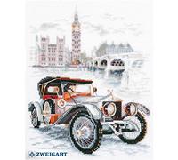 Magic Needle 110-025 ZW Retro-Stil. Großbritannien Kreuzstichset mit Zählmuster Zweigart Edition, Baumwolle, multifarbig, 20x16cm