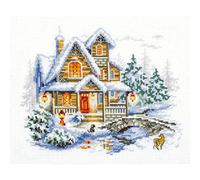 Magic Needle 110-042 ZW Winterhütte Kreuzstichset mit Zählmuster Zweigart Edition, Baumwolle, multifarbig, 20x17cm