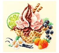 Magic Needle 120-071 ZW Vanilleeis Kreuzstichset mit Zählmuster Zweigart Edition, Baumwolle, multifarbig, 17x17cm