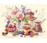 Magic Needle 120-203 ZW Eine Tasse Kaffee Kreuzstichset mit Zählmuster Zweigart Edition, Baumwolle, multifarbig, 40x28cm