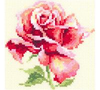 Magic Needle 150-001 ZW Schöne Rose Kreuzstichset mit Zählmuster Zweigart Edition, Baumwolle, multifarbig, 11x11cm