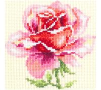 Magic Needle 150-002 ZW Rosa Rose Kreuzstichset mit Zählmuster Zweigart Edition, Baumwolle, multifarbig, 11x11cm