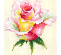 Magic Needle 150-004 ZW Zärtliche Rose Kreuzstichset mit Zählmuster Zweigart Edition, Baumwolle, multifarbig, 11x11cm