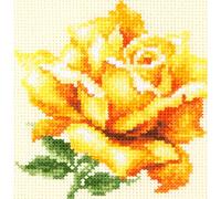Magic Needle 150-005 ZW Gelbe Rose Kreuzstichset mit Zählmuster Zweigart Edition, Baumwolle, multifarbig, 11x11cm