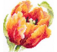 Magic Needle 150-010 ZW Rote Tulpe Kreuzstichset mit Zählmuster Zweigart Edition, Baumwolle, multifarbig, 11x11cm