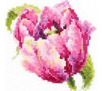 Magic Needle 150-013 ZW Rosa Tulpe Kreuzstichset mit Zählmuster Zweigart Edition, Baumwolle, multifarbig, 11x11cm