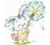 Magic Needle 19-06 ZW Hase und Löwenzahn Kreuzstichset mit Zählmuster Zweigart Edition, Baumwolle, multifarbig, 12x13cm