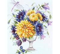 Magic Needle 215-304 ZW Sommerstrauß Kreuzstichset mit Zählmuster Zweigart Edition, Baumwolle, multifarbig, 20x23cm