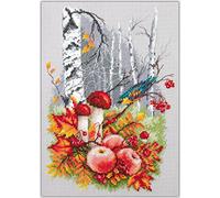 Magic Needle 250-954 ZW Herbsternte Kreuzstichset mit Zählmuster Zweigart Edition, Baumwolle, Weiss, 18x27cm
