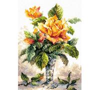 Magic Needle 40-79 ZW Gelde Rosen Kreuzstichset mit Zählmuster Zweigart Edition, Baumwolle, multifarbig, 20x27cm