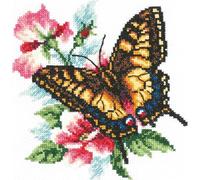 Magic Needle 42-10 ZW Schwalbenschwanz-Schmetterling Kreuzstichset mit Zählmuster Zweigart Edition, Baumwolle, multifarbig, 17x18cm