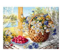 Magic Needle 50-06 ZW Sommermorgen Kreuzstichset mit Zählmuster Zweigart Edition, Baumwolle, multifarbig, 40x30cm