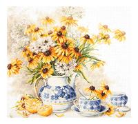 Magic Needle 50-08 ZW Blumentee Kreuzstichset mit Zählmuster Zweigart Edition, Baumwolle, multifarbig, 40x35cm