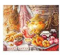 Magic Needle 50-09 ZW Teezeit Kreuzstichset mit Zählmuster Zweigart Edition, Baumwolle, multifarbig, 40x34cm