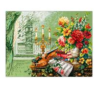 Magic Needle 520-559 ZW Musik von London Kreuzstichset mit Zählmuster Zweigart Edition, Baumwolle, Weiss, 40x31cm