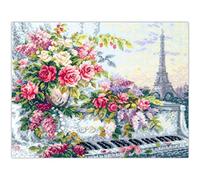 Magic Needle 520-560 ZW Melodien von Paris Kreuzstichset mit Zählmuster Zweigart Edition, Baumwolle, Weiss, 40x31cm