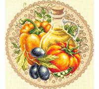 Magic Needle 54-01 ZW Mediterraner Salat Kreuzstichset mit Zählmuster Zweigart Edition, Baumwolle, multifarbig, 27x27cm